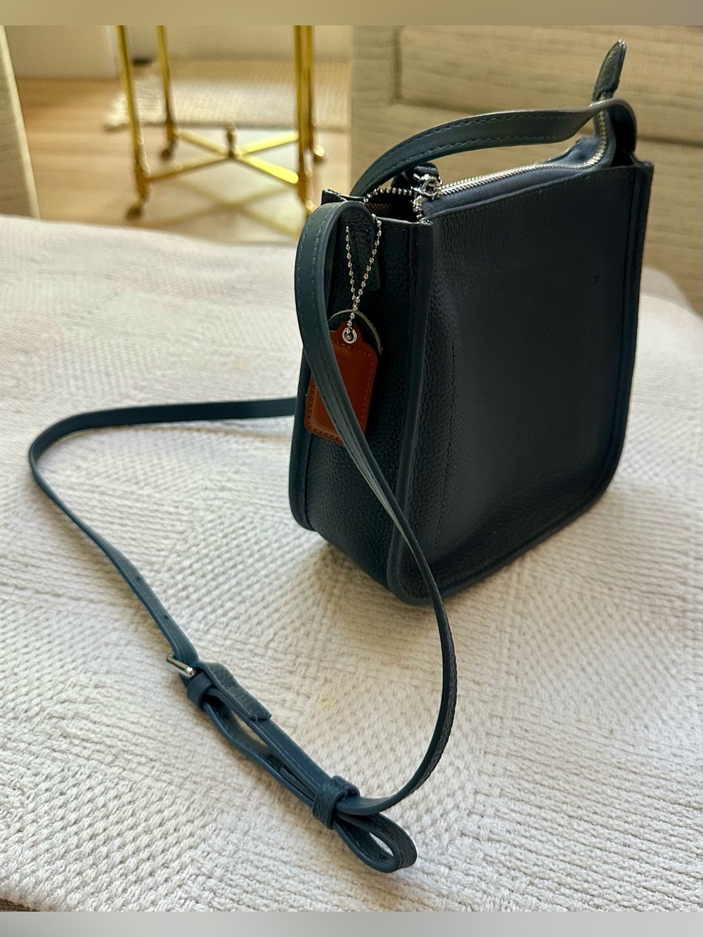 Maison de Beaute Marseilles Blue Classic Pebbled Leather Crossbody
